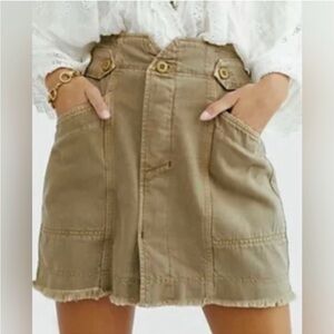Free People Women's Alpha Utility Mini Skirt Willow Cute, Sexy and Comfy